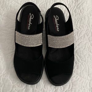 Sketcher’s slingback open toe sandals with embellishment. Worn once.